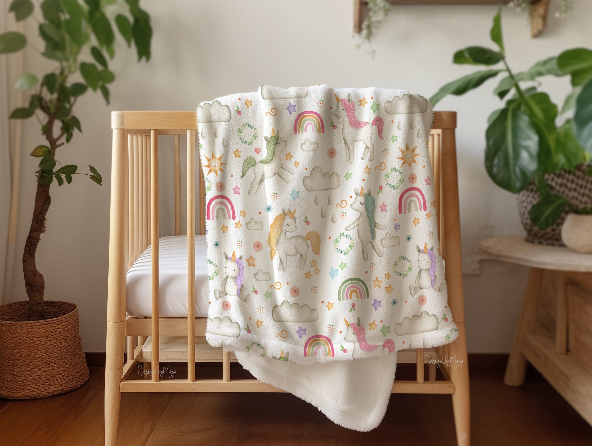 Baby Animals Pastel colors - Vintage Baby Blanket