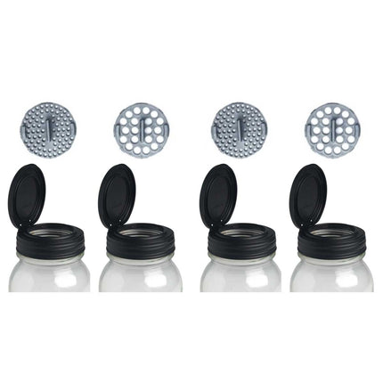 reCAP® Mason Jar Shaker Lid For Spices, Regular Mouth, 4-pack