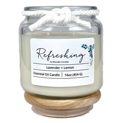 Refreshing Lavender + Lemon Aromatherapy Candle