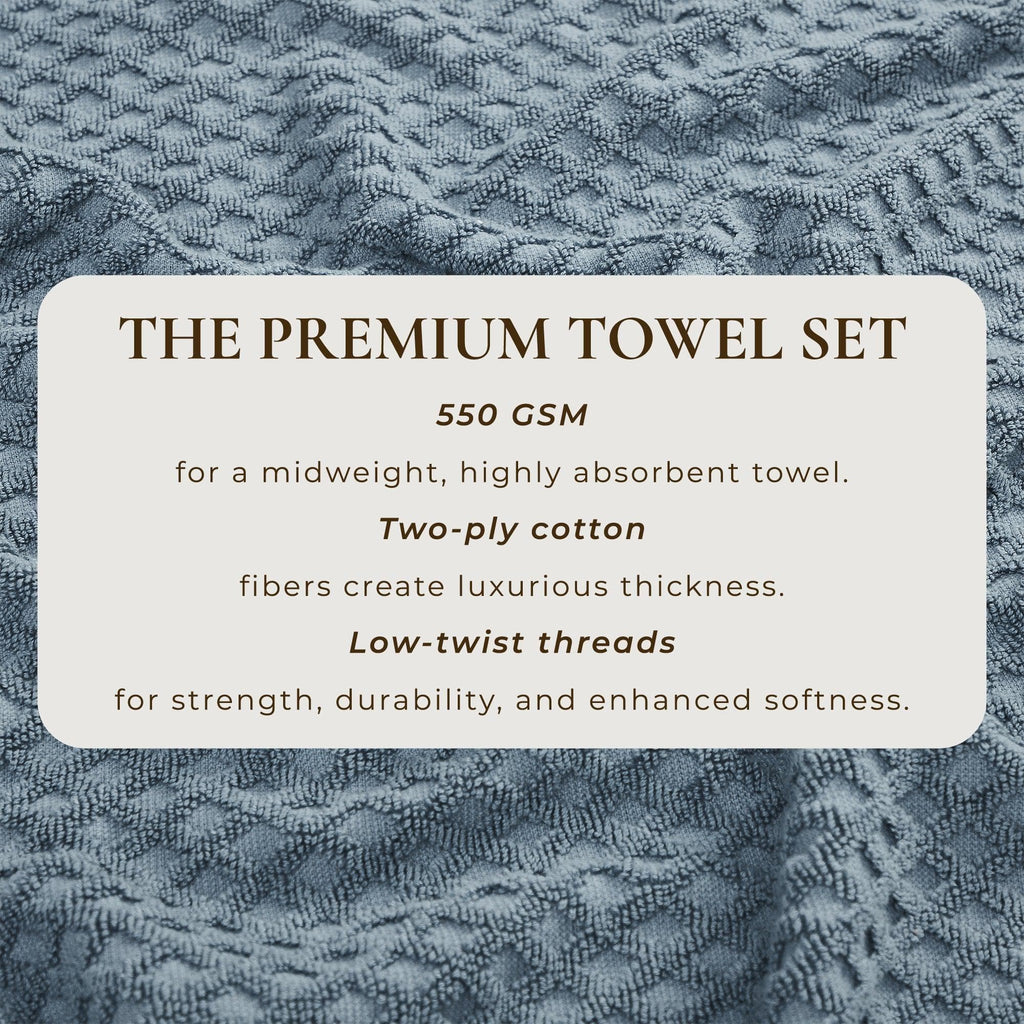Cotton Diamond Waffle Weave Bath Towel Set - Grayson Collection