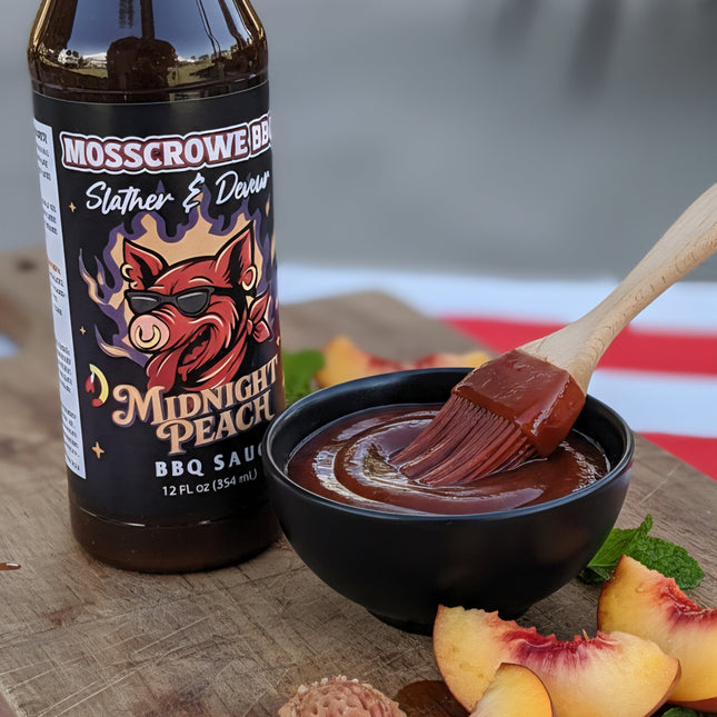 Midnight Peach BBQ glaze