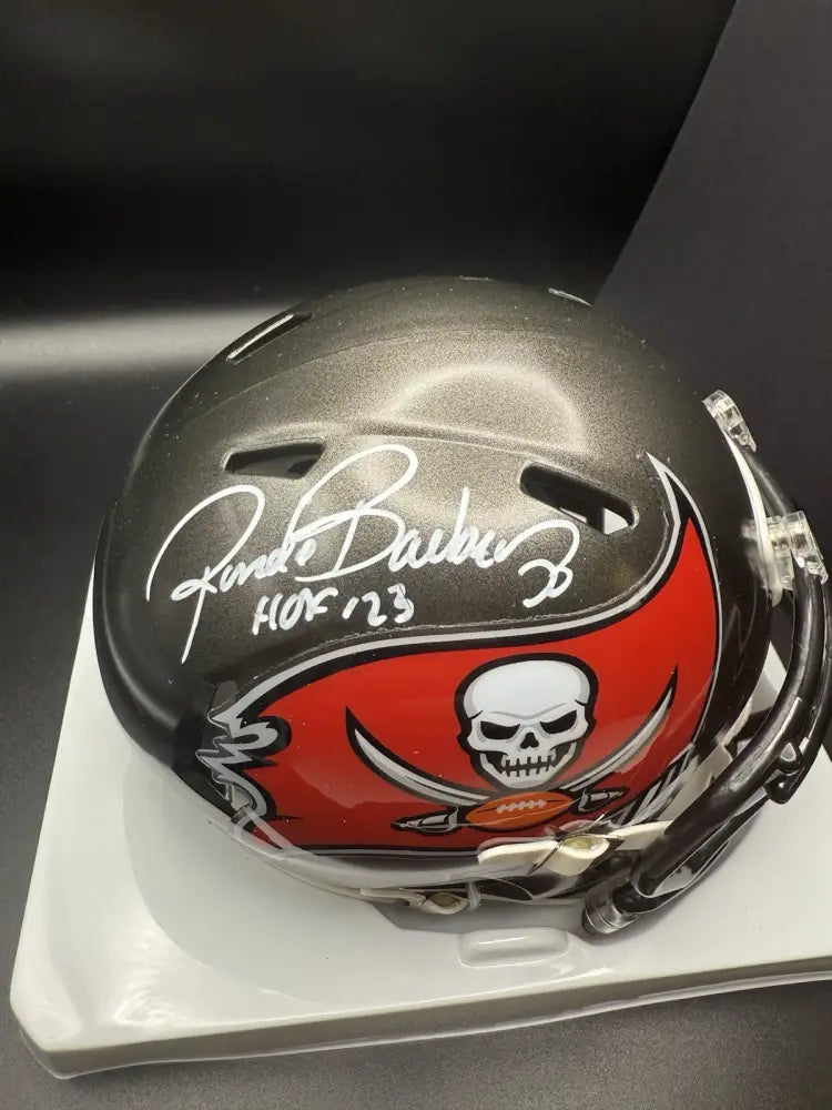 Ronde Barber Signed Buccaneers Mini Helmet “HOF 2023” BAS Witnessed