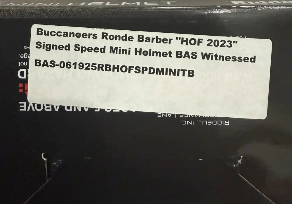 Ronde Barber Signed Buccaneers Mini Helmet “HOF 2023” BAS Witnessed