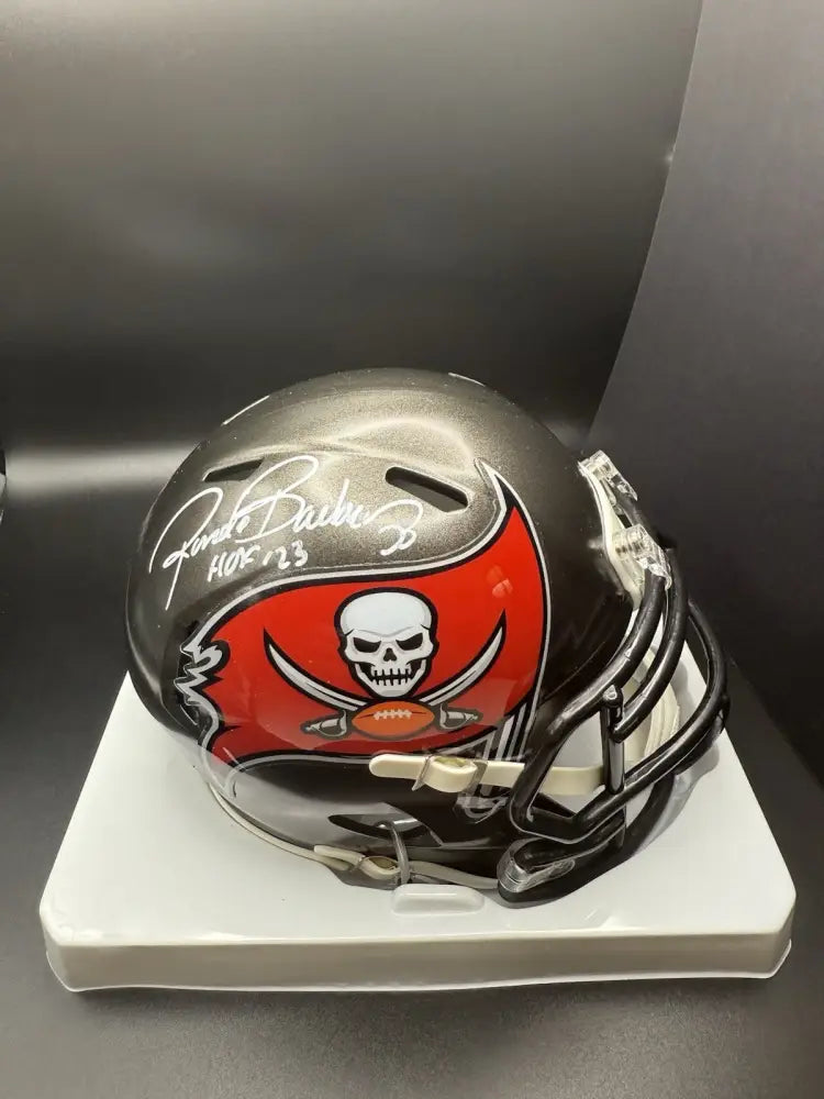 Ronde Barber Signed Buccaneers Mini Helmet “HOF 2023” BAS Witnessed