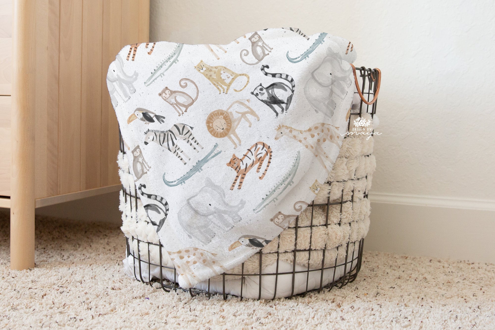 Baby Animals Pastel colors - Vintage Baby Blanket