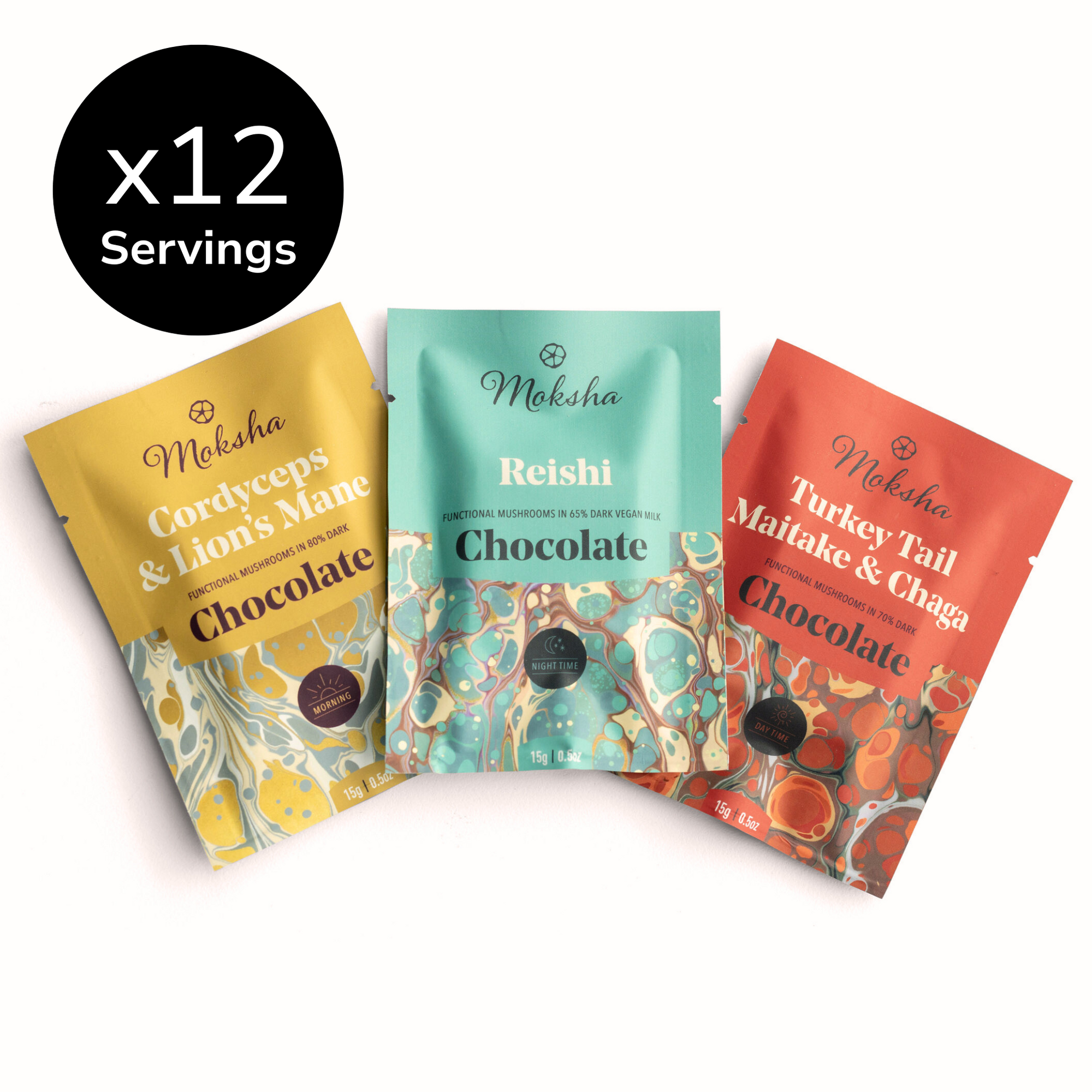 Mushroom Chocolate Tasting Sampler for Energy, Immunity, Rest