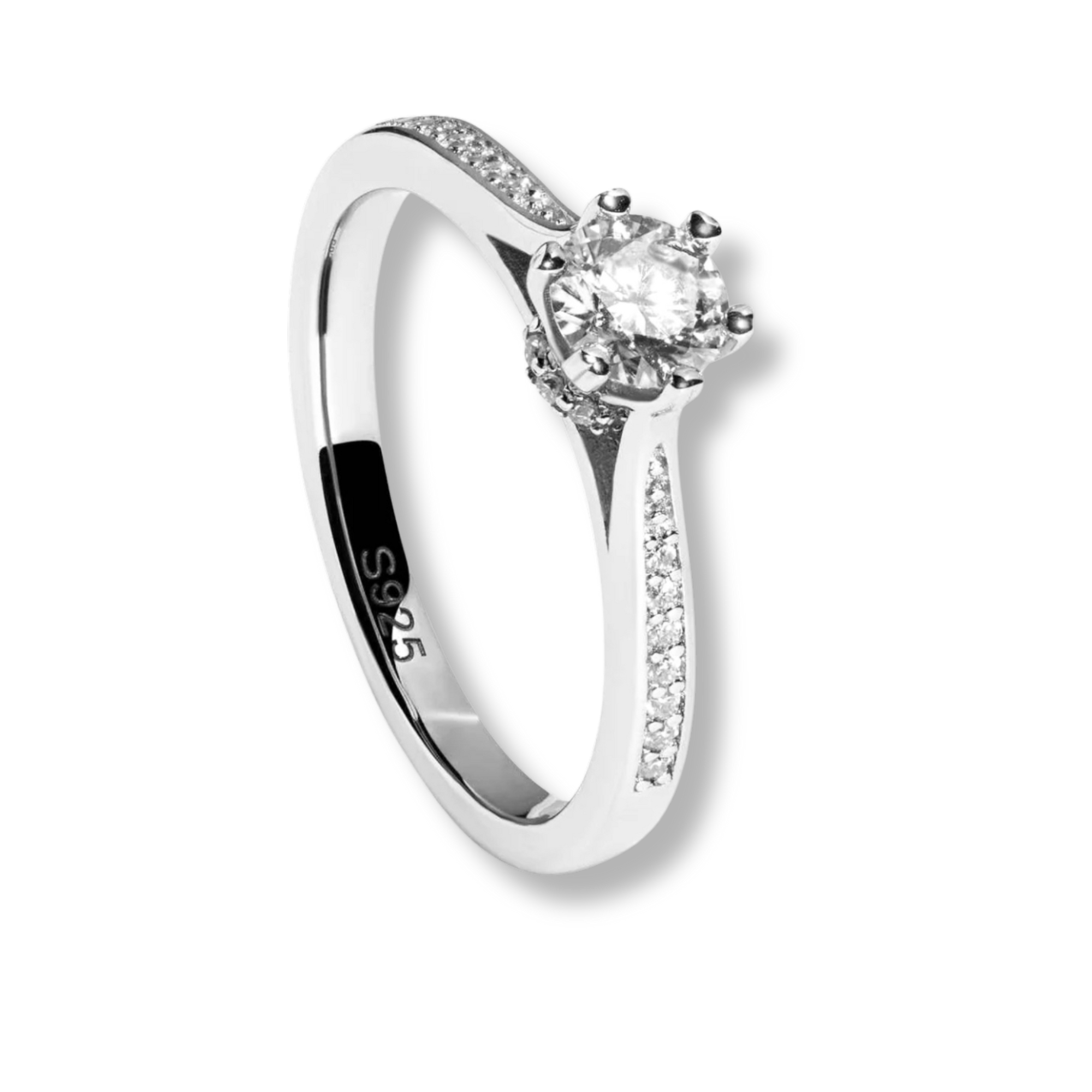 Secret Cathedral Hidden Halo Moissanite 0.7 TCW Women Engagement Ring - 925 Sterling Silver