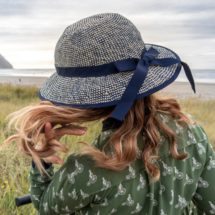 Straw Hat Helmet COVER ONLY Shibori Blue