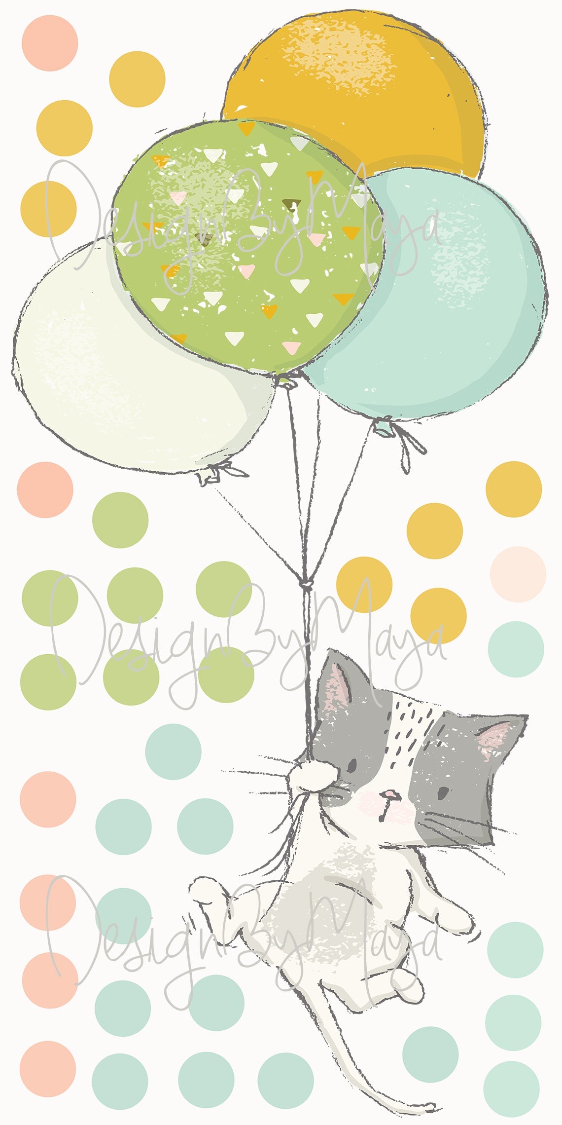 Baby animals inside Hot Air Balloons - Fabric Nursery Wall Art Decals