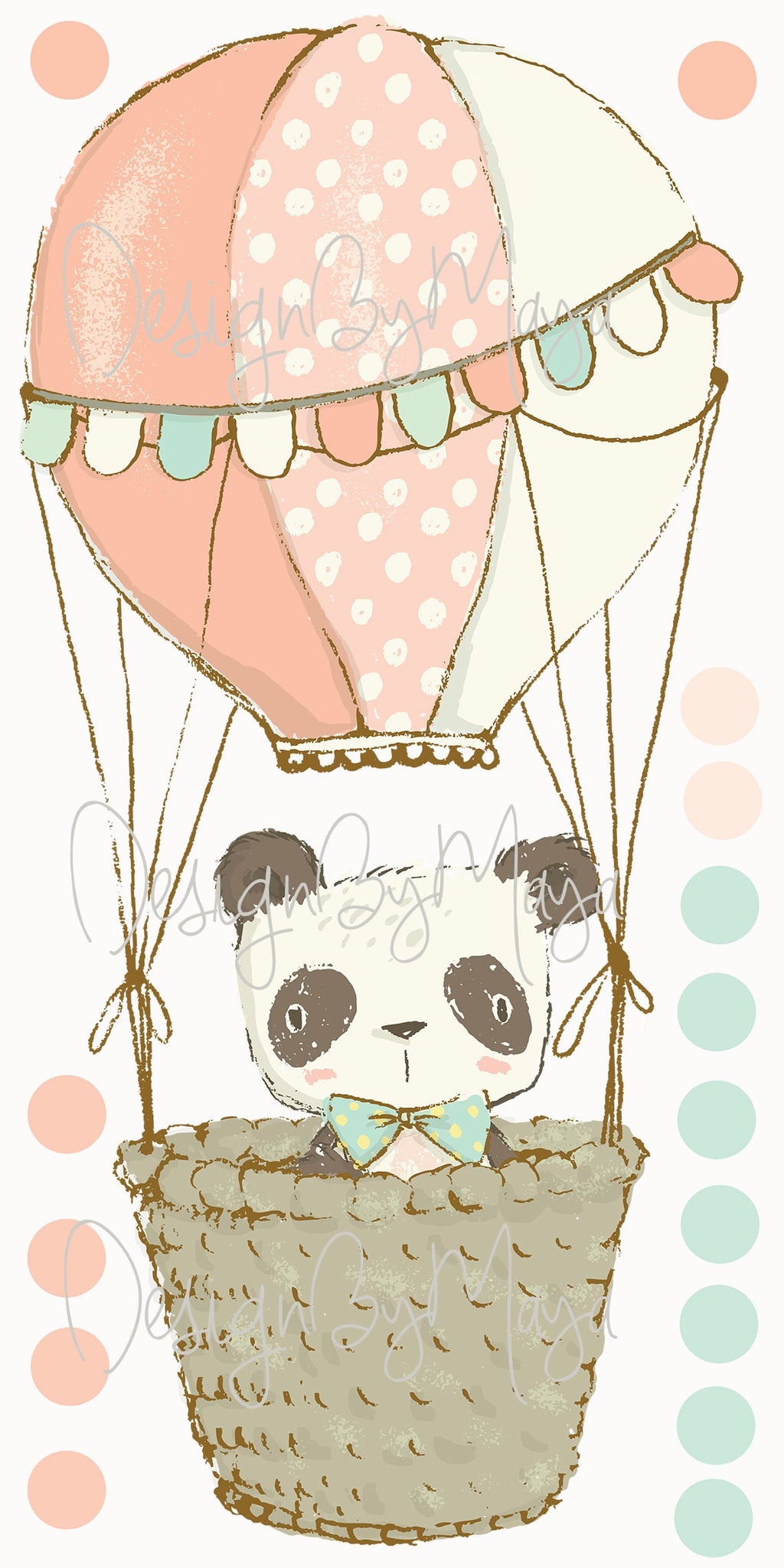 Baby animals inside Hot Air Balloons - Fabric Nursery Wall Art Decals