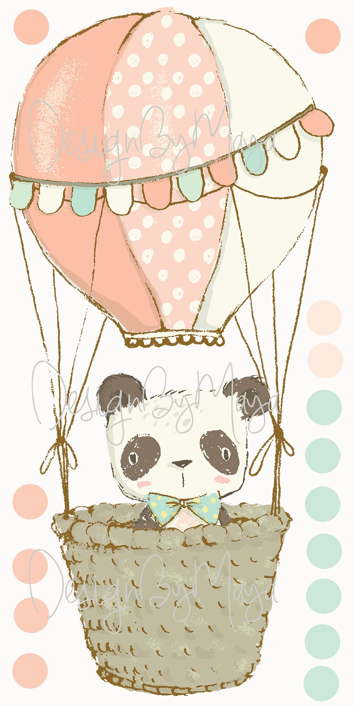 Baby animals inside Hot Air Balloons - Fabric Nursery Wall Art Decals