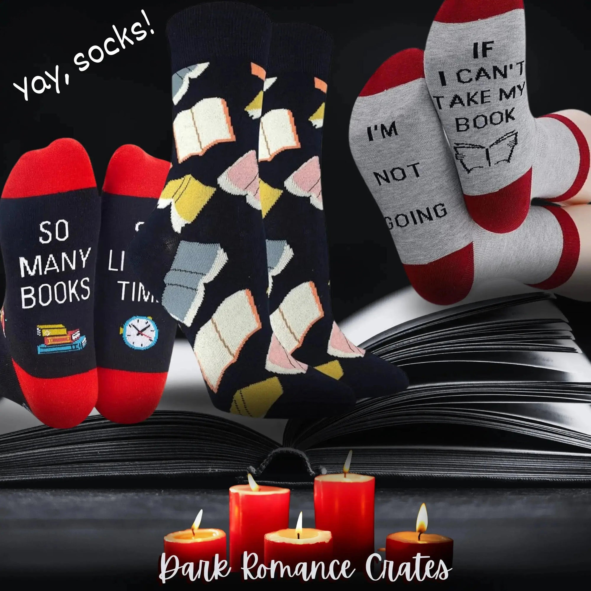 Cozy bookish tee and socks bundle