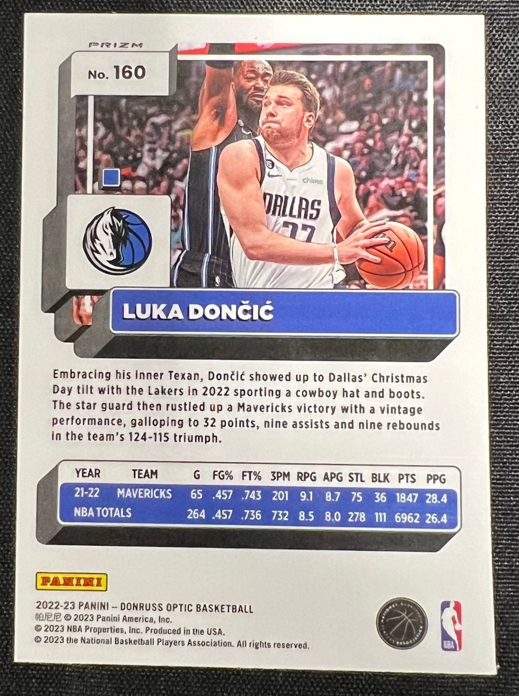 Luka Dončić  - 2022 Panini Donruss Optic Blue Green X-Factor - #160