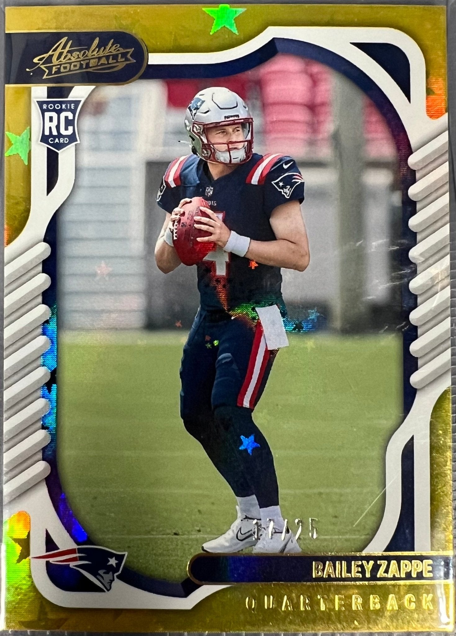 Bailey Zappe - 2022 Panini Absolute Gold Stars - #129