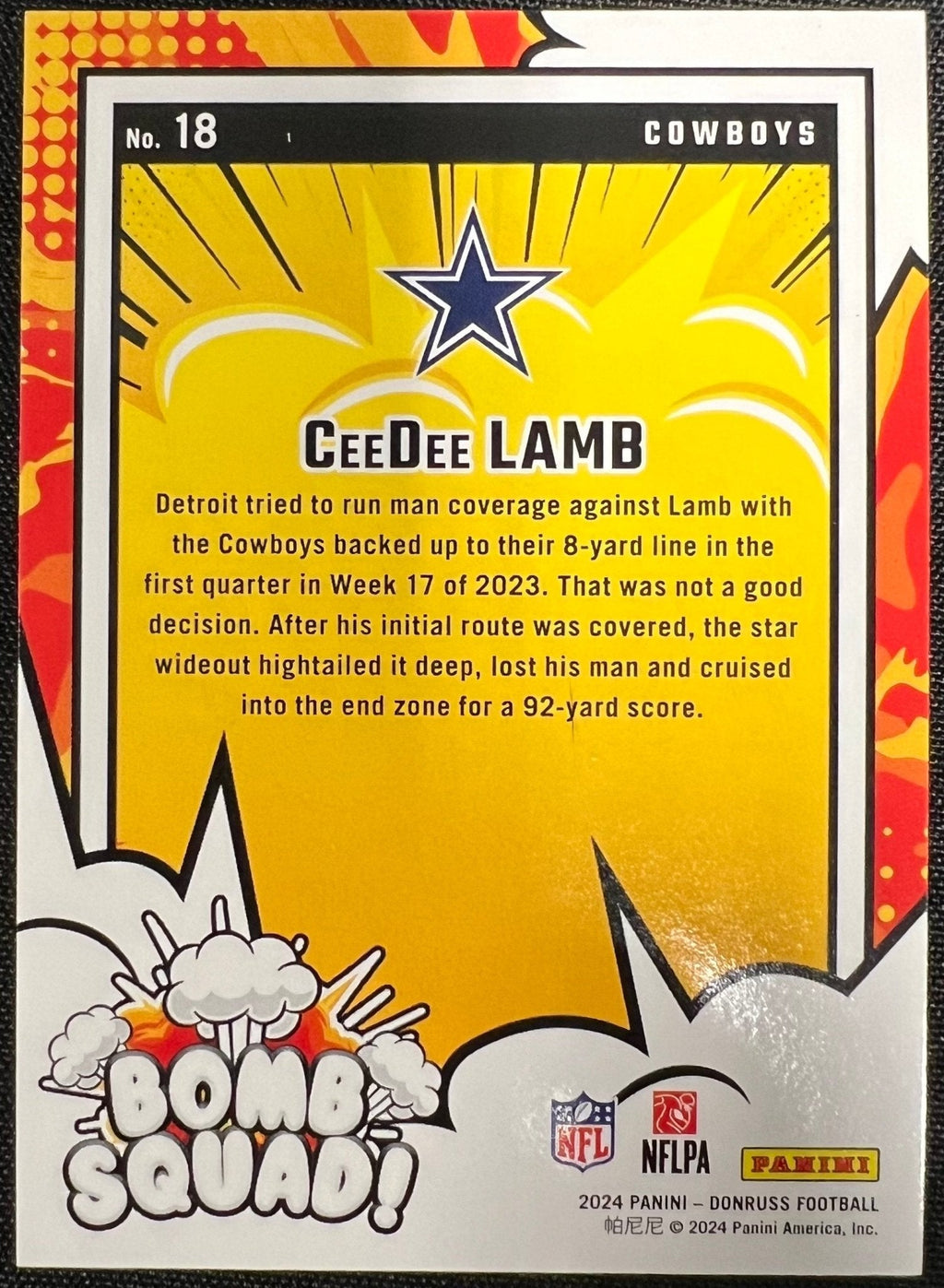 CeeDee Lamb - 2024 Panini Donruss Bomb Squad - #18