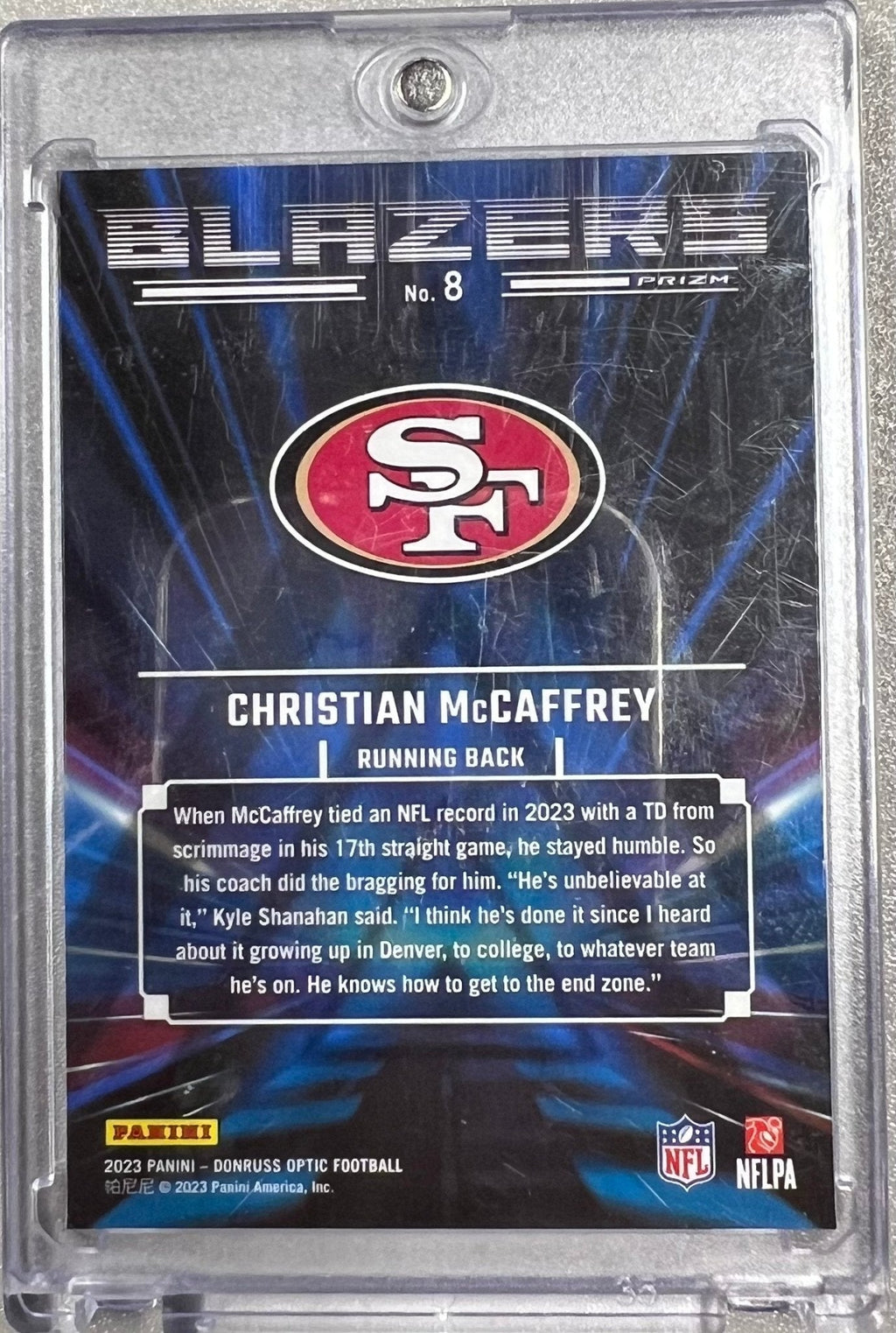 Christian McCaffrey - 2023 Panini Donruss Optic Blazers - #8
