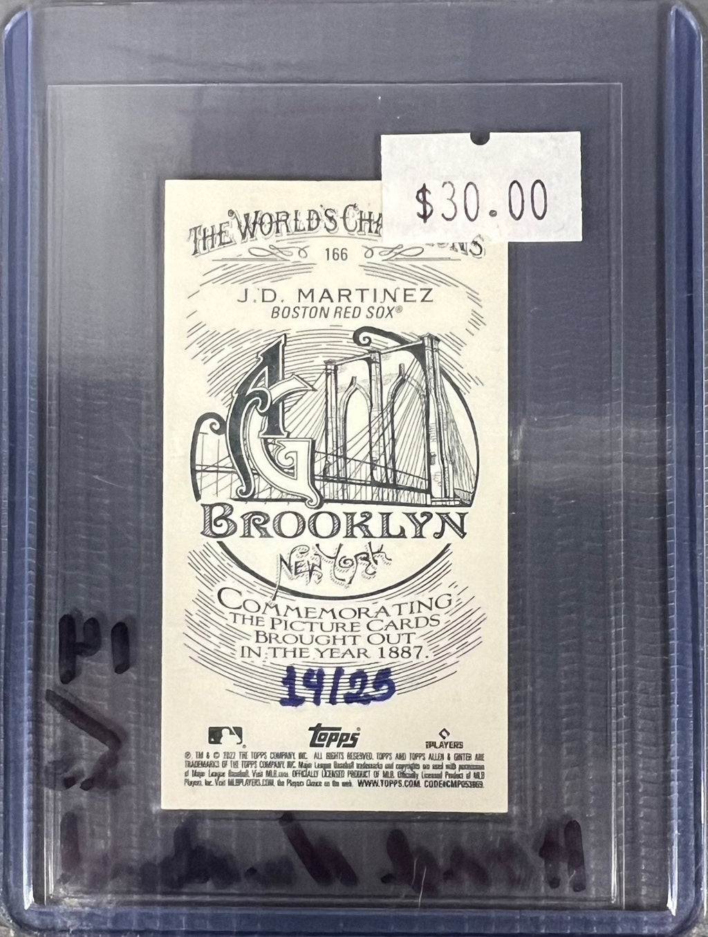 J.D. Martinez - 2022 Topps Allen & Ginter Tobacoo - #166