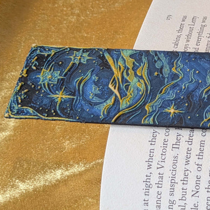 Starry Night Sky Bookmark, Flowing Stars, Slim Art Bookmark