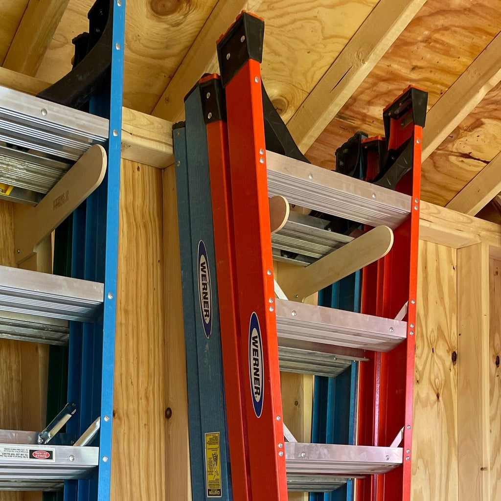 Shed Tool Organizer – Step Ladder & Yard Tool Storage Rack