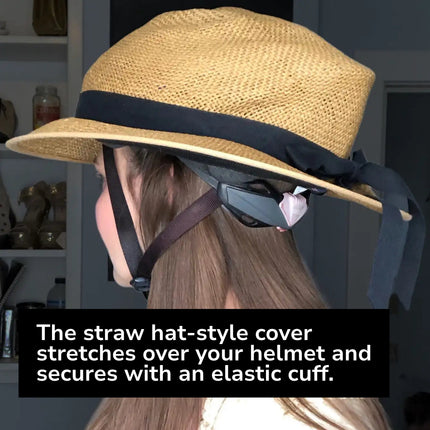 Straw Hat Helmet COVER ONLY Shibori Blue