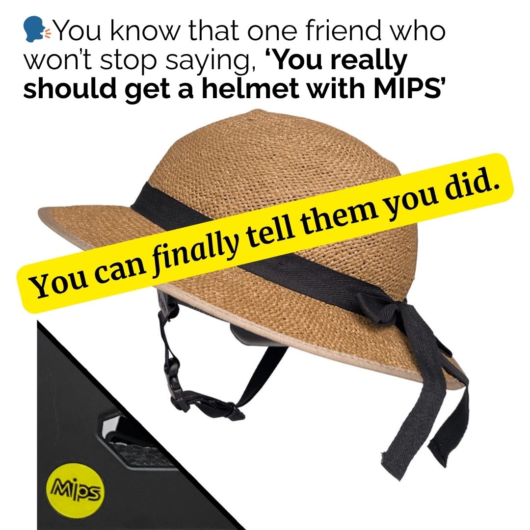 MIPS Helmet + Classic Straw Hat Bike Helmet Cover
