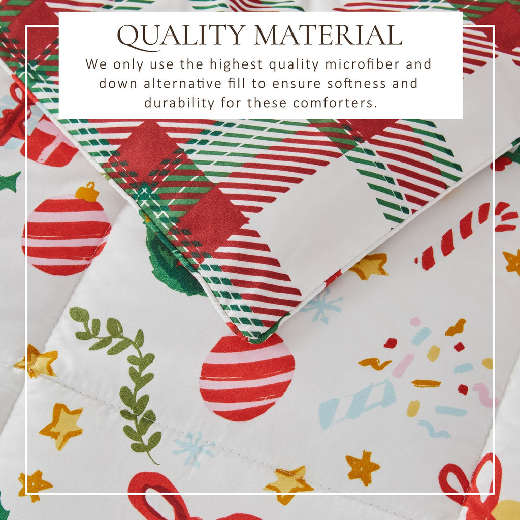 Reversible Christmas Comforter and Sham Set - Holiday / Lodge Odette Collection