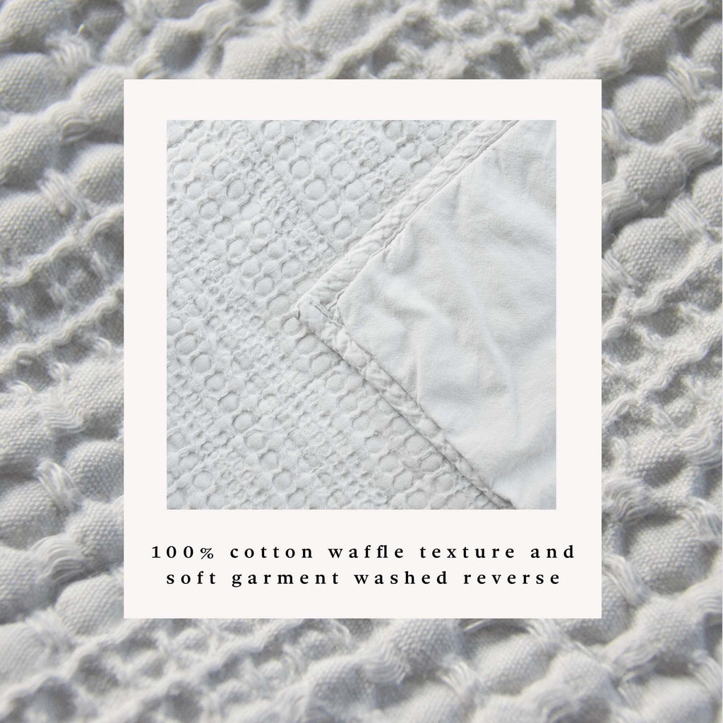 100% Cotton Honeycomb Waffle Garment Washed Quilt Set - Genevieve Collection