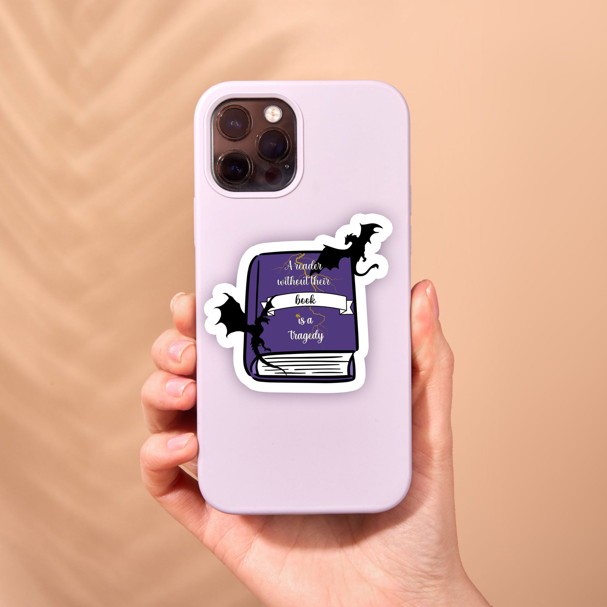 A Reader Without Their Book is a Tragedy Vinyl Sticker, 3.0” x 2.8”