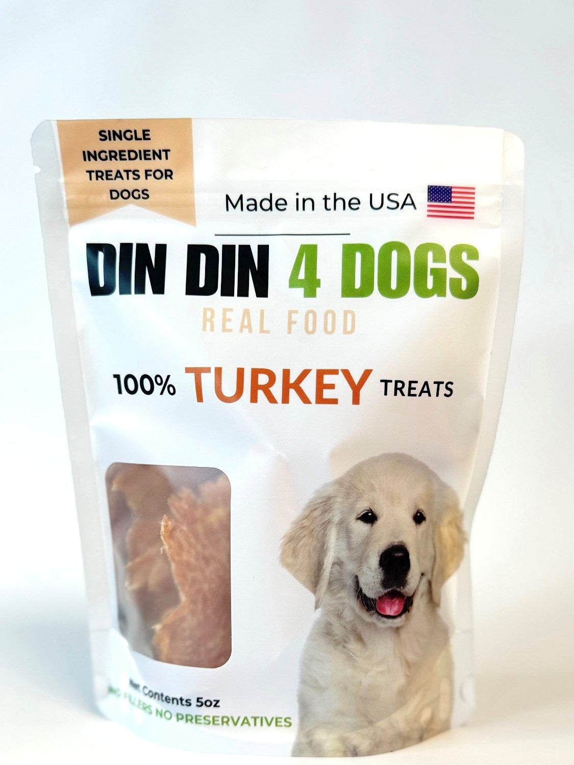 100% Turkey Dog Treats, 5 Ounce Bag, Single Ingredient, High Protein