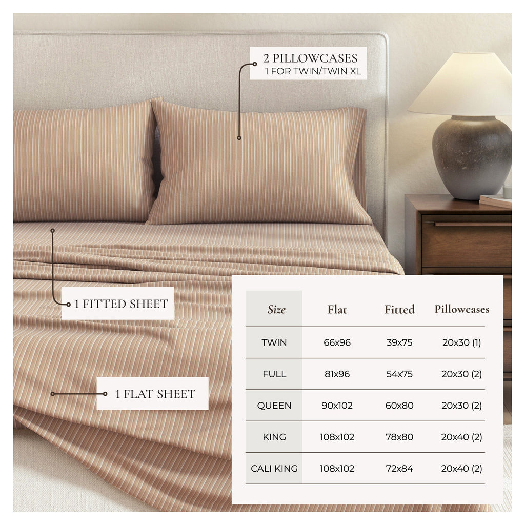 Turkish Cotton Flannel Sheet Set - Plaid & Stripe Collection