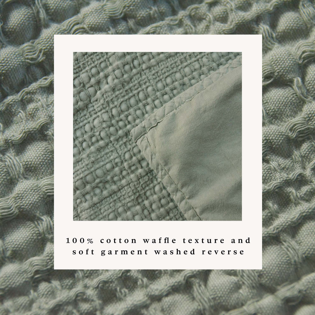 100% Cotton Honeycomb Waffle Garment Washed Quilt Set - Genevieve Collection