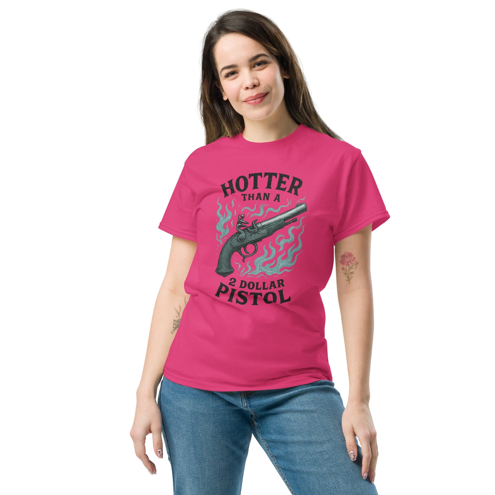Hotter Than $2 Pistol (Blue) - Unisex classic tee
