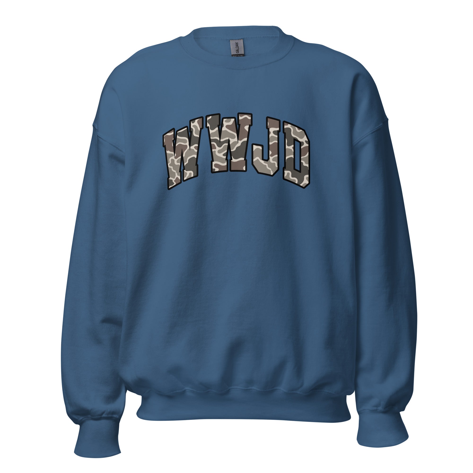 WWJD Camo | Gildan Sweatshirt