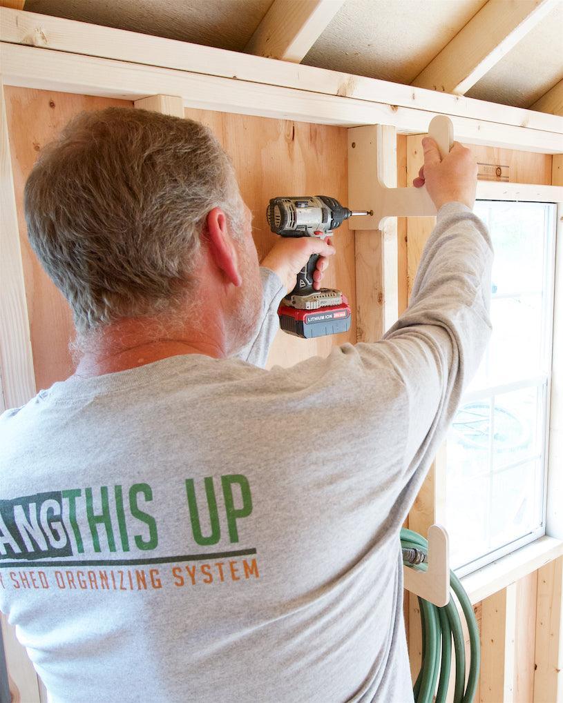 Utility Organizers, Yard tool organizer, Shed Organization, Yard tool rack