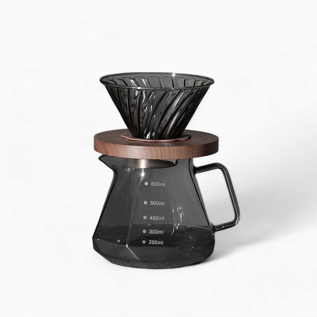 Coffee Brewing V60 Set with Walnut Wood Holder