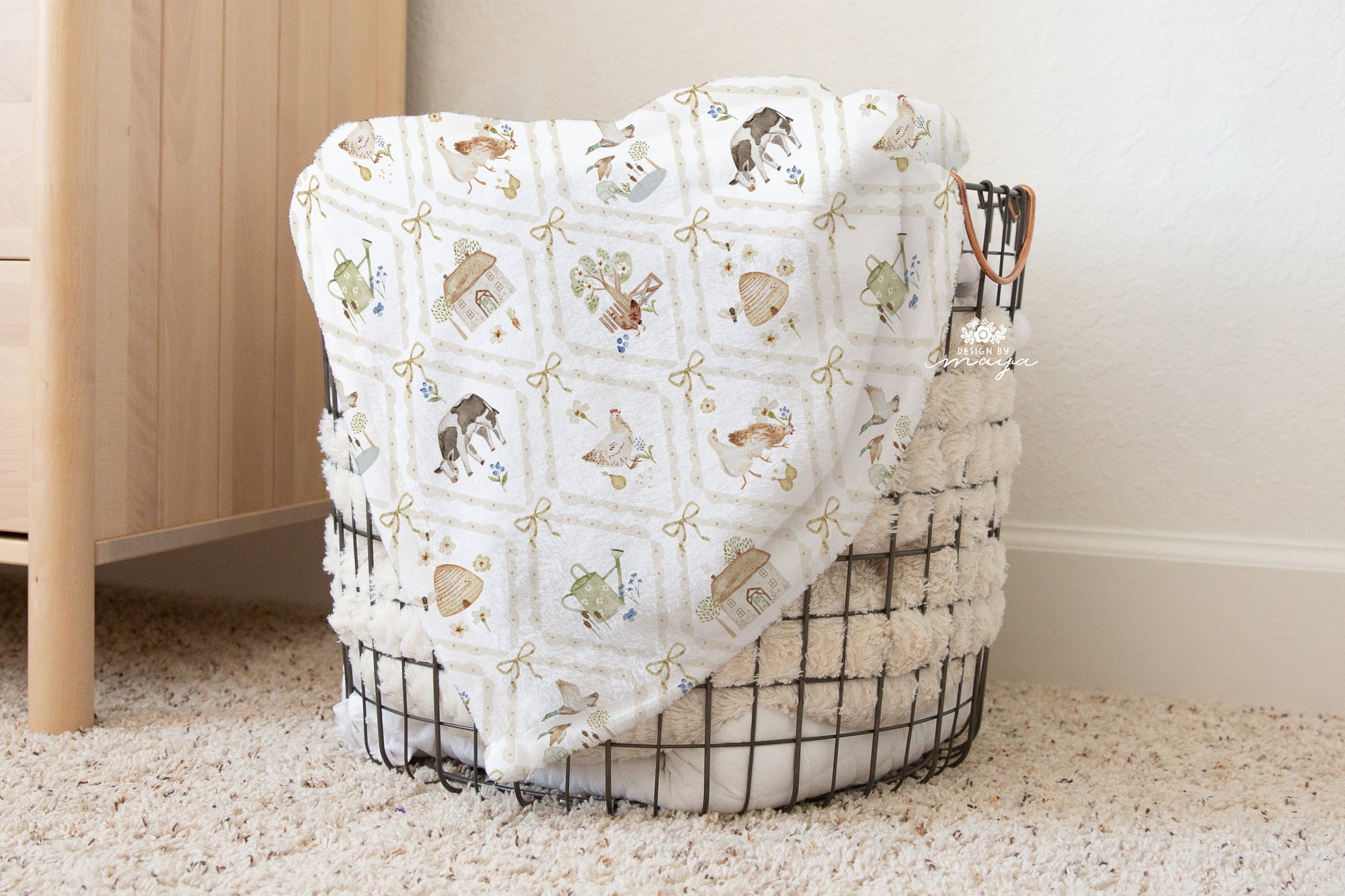 Baby Animals Farm - Vintage Baby Blanket