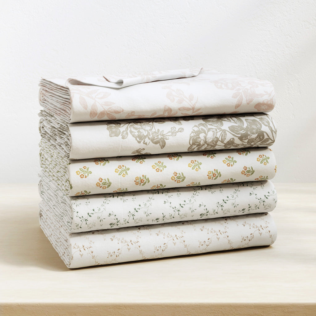 Turkish Cotton Flannel Sheet Set - Winter Floral Collection