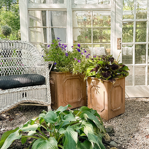 Oversized Outdoor Wooden Planters, Set of 2