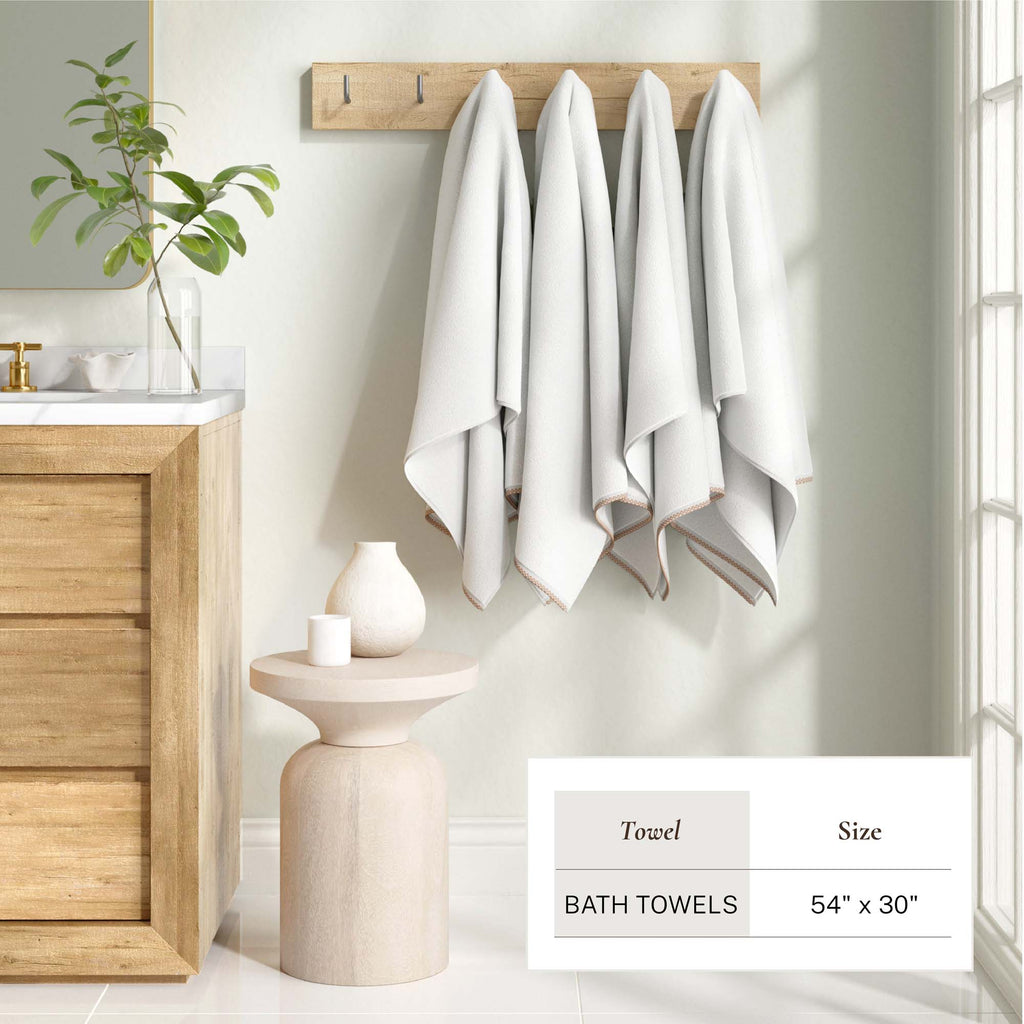 Cotton Border-Stitched 6-Piece Towel Set - Valery Collection